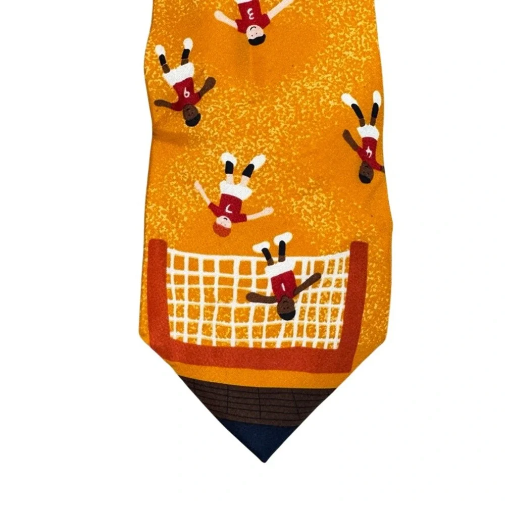 Save the Children Soccer Game Silk Tie Orange Sports Novelty Made in USA